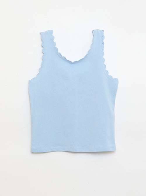 Camiseta de tirantes lisa con bordes ondulados - Kiabi