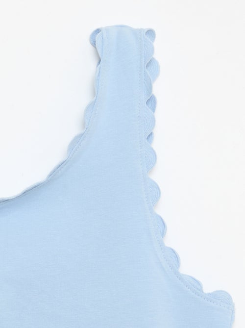 Camiseta de tirantes lisa con bordes ondulados - Kiabi