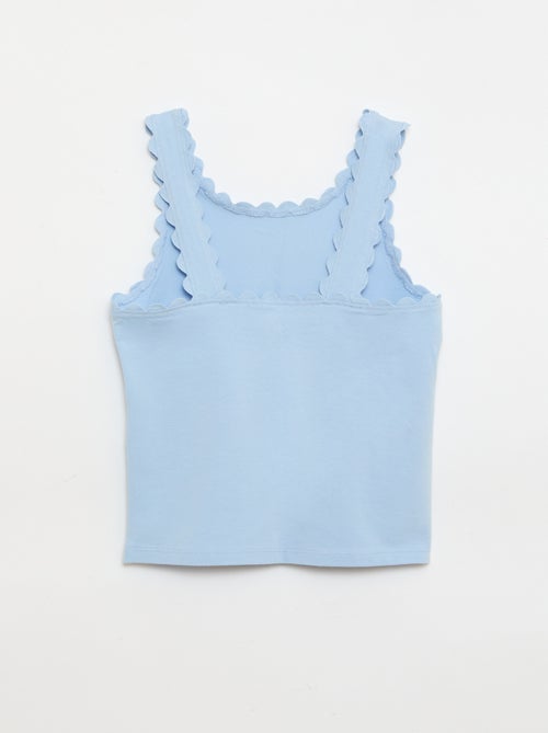 Camiseta de tirantes lisa con bordes ondulados - Kiabi