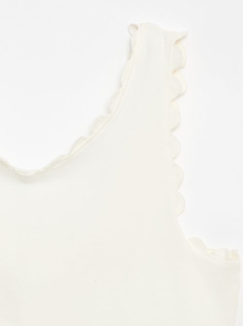 Camiseta de tirantes lisa con bordes ondulados - Kiabi