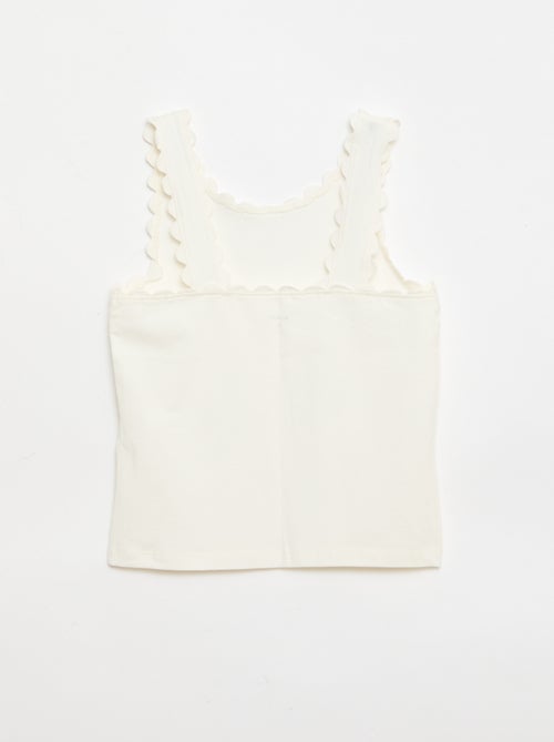 Camiseta de tirantes lisa con bordes ondulados - Kiabi