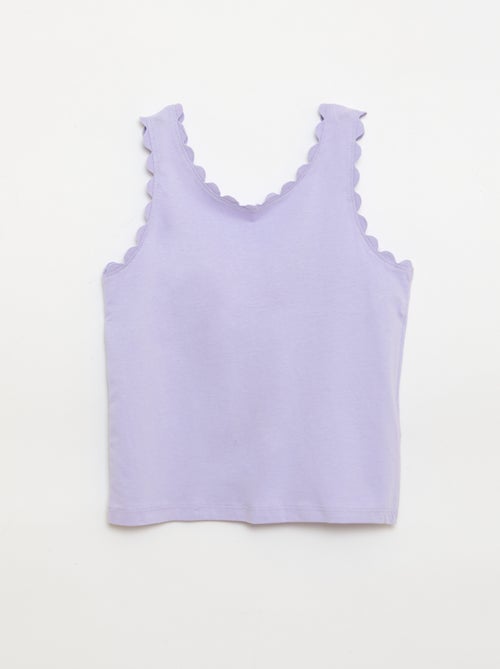 Camiseta de tirantes lisa con bordes ondulados - Kiabi
