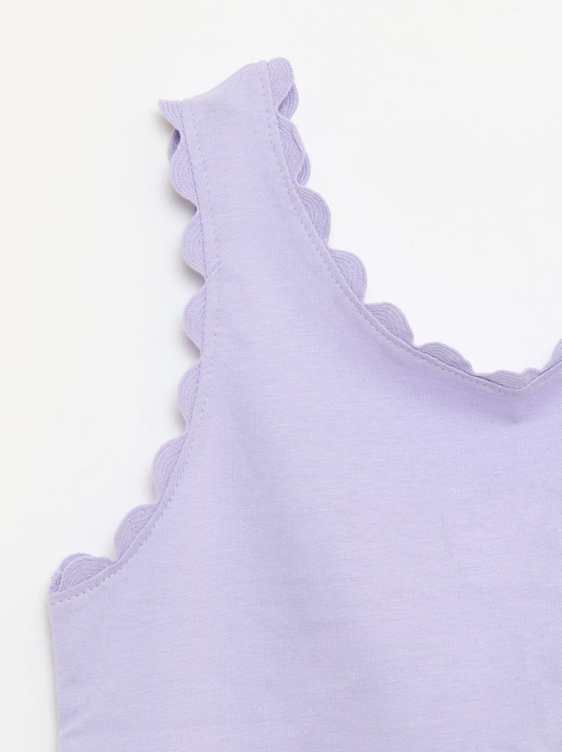 Camiseta de tirantes lisa con bordes ondulados Purpura - Kiabi