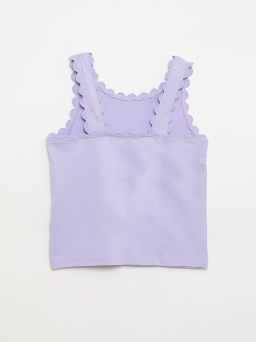 Camiseta de tirantes lisa con bordes ondulados - Kiabi