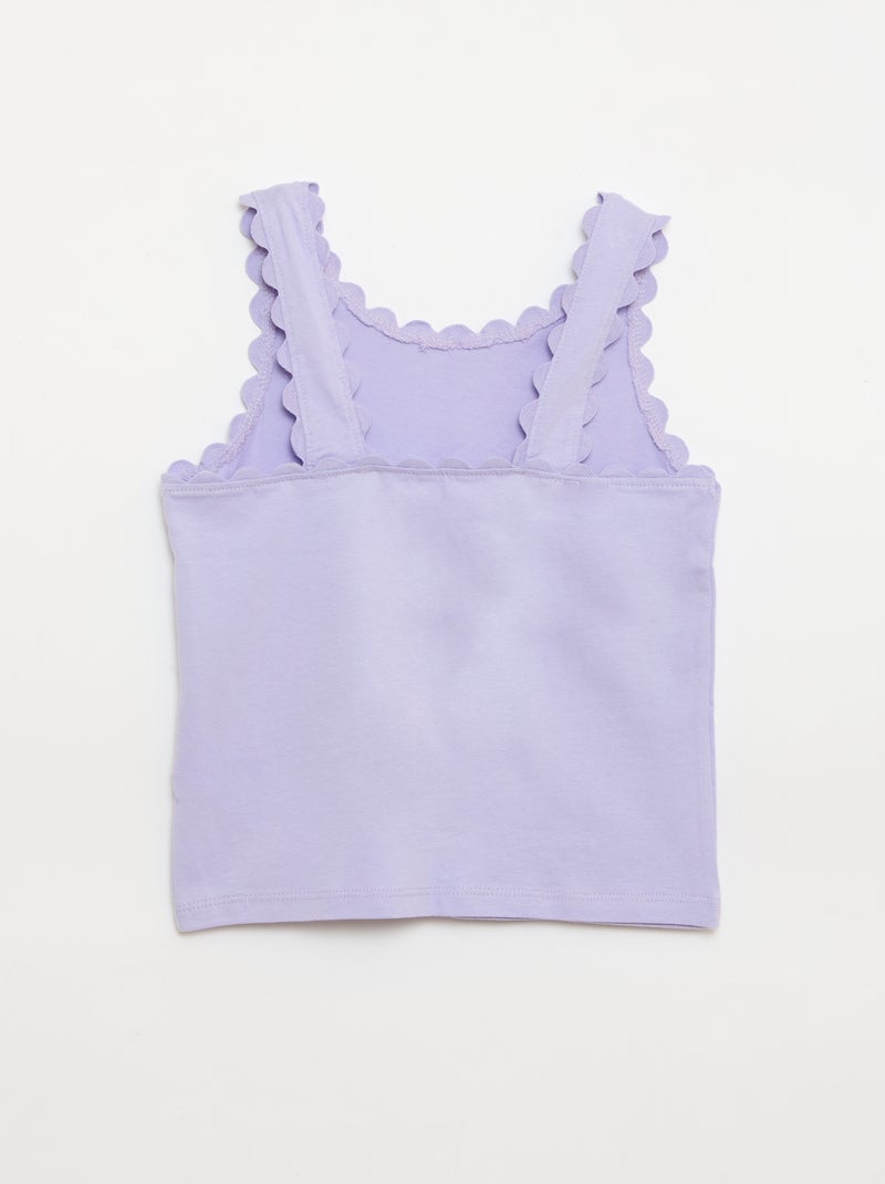 Camiseta de tirantes lisa con bordes ondulados Purpura - Kiabi