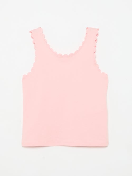 Camiseta de tirantes lisa con bordes ondulados - Kiabi