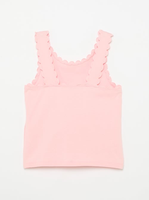 Camiseta de tirantes lisa con bordes ondulados - Kiabi