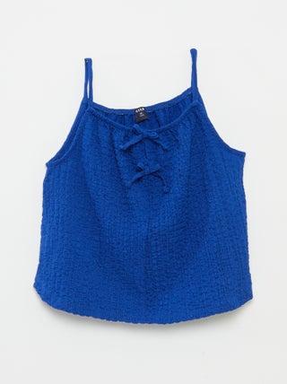 Camiseta de tirantes lisa con lazos