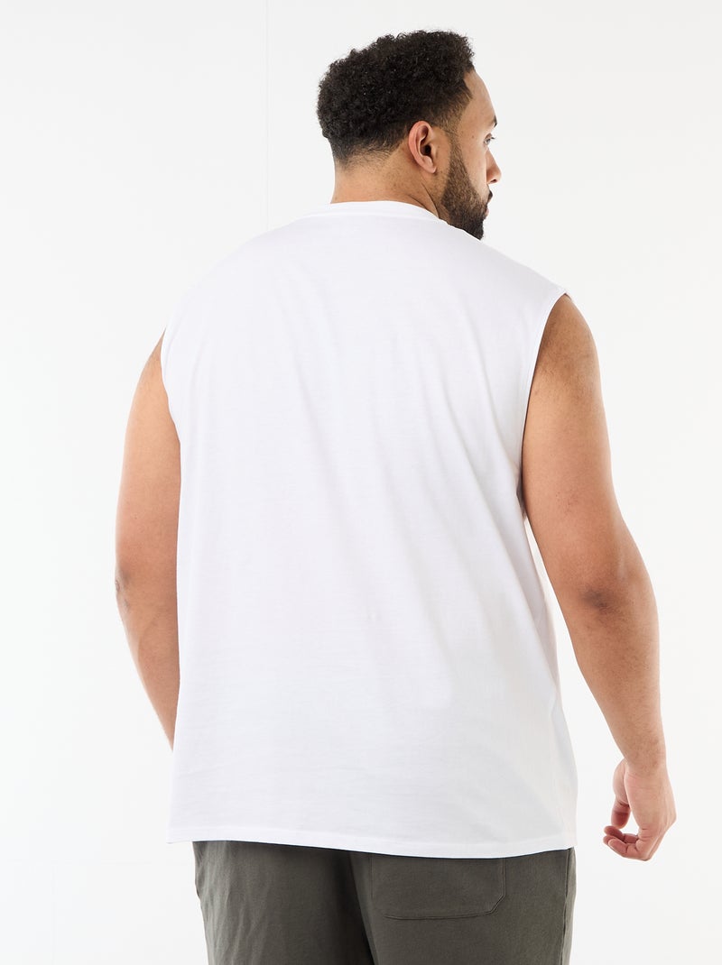 Camiseta de tirantes lisa de algodón Blanco - Kiabi