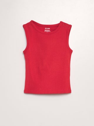 Camiseta de tirantes lisa de canalé
