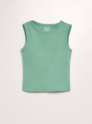 Camiseta de tirantes lisa de canalé