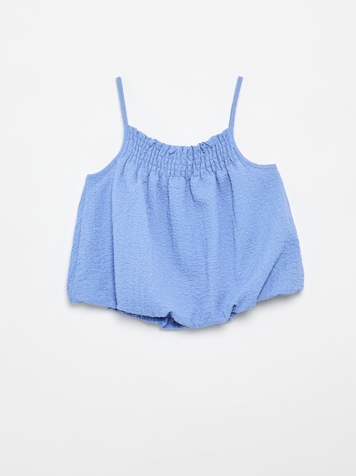 Camiseta de tirantes lisa de punto gofrado - Kiabi