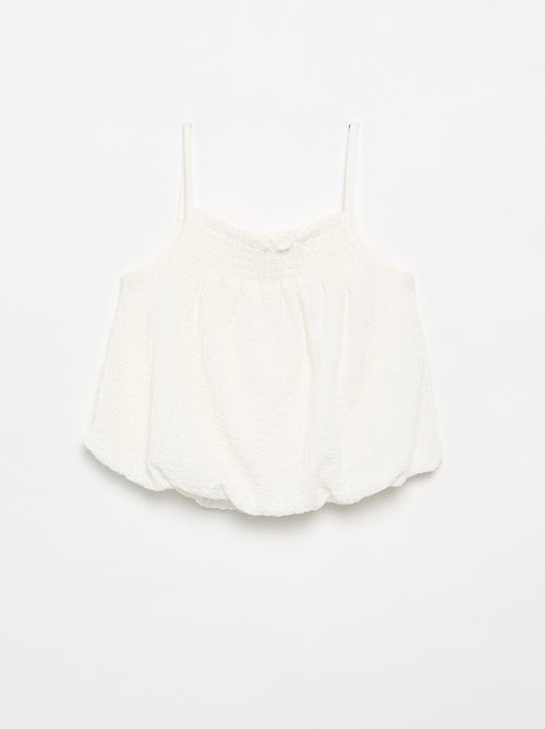 Camiseta de tirantes lisa de punto gofrado - Kiabi