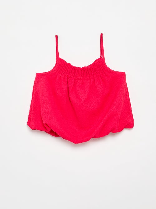 Camiseta de tirantes lisa de punto gofrado - Kiabi