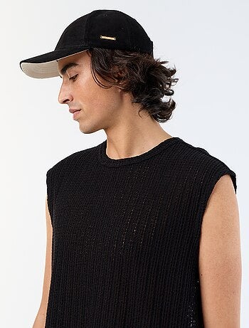 Camiseta de tirantes lisa de tejido calado