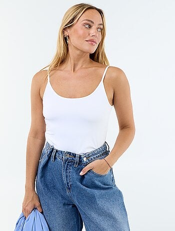 Camiseta de tirantes lisa elástica