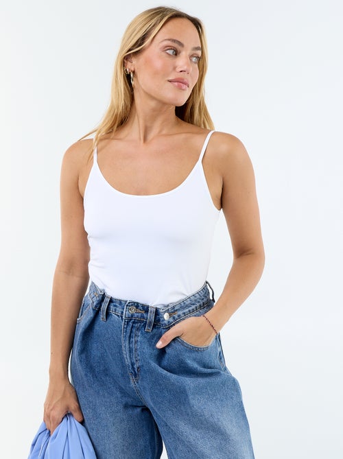 Camiseta de tirantes lisa elástica - Kiabi