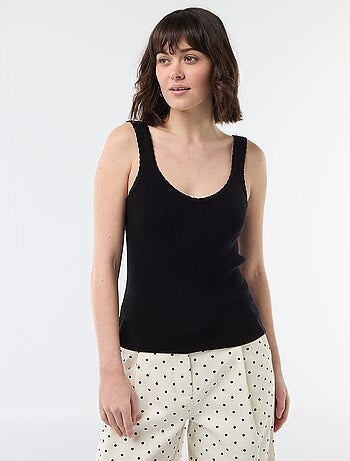 Camiseta de tirantes lisa en tejido de canalé