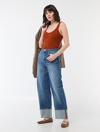 Camiseta de tirantes lisa en tejido de canalé