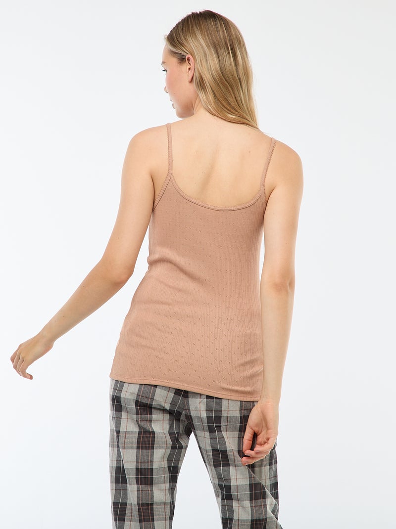 Camiseta de tirantes lisa termorreguladora Beige - Kiabi