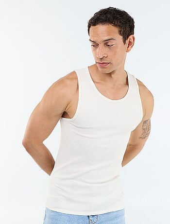 Camiseta de tirantes lisa y acanalada