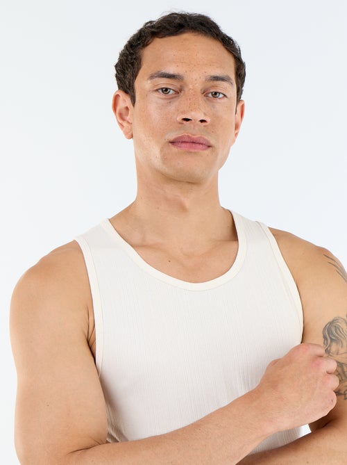 Camiseta de tirantes lisa y acanalada - Kiabi