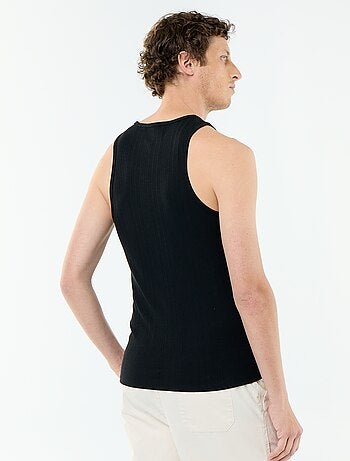 Camiseta de tirantes lisa y acanalada