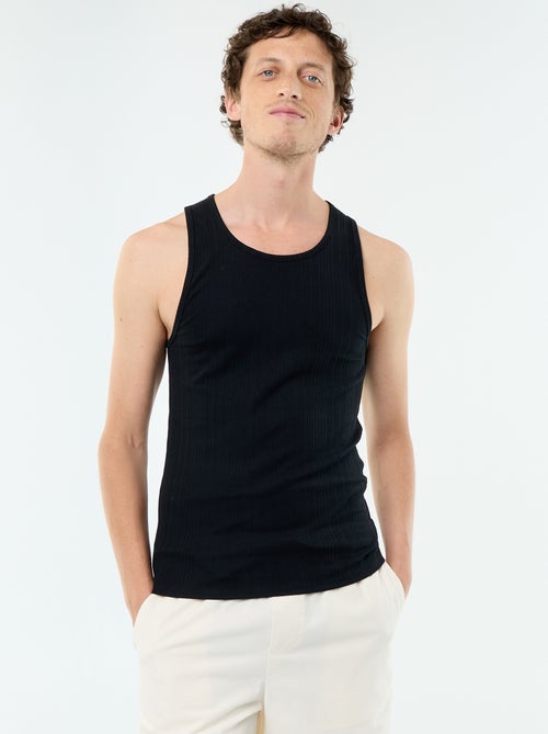 Camiseta de tirantes lisa y acanalada - Kiabi Camiseta de tirantes lisa y acanalada - Kiabi