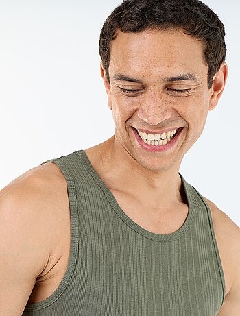 Camiseta de tirantes lisa y acanalada