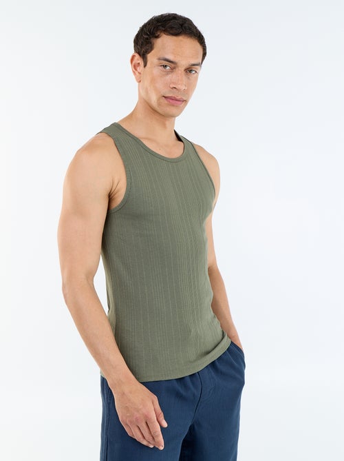 Camiseta de tirantes lisa y acanalada - Kiabi