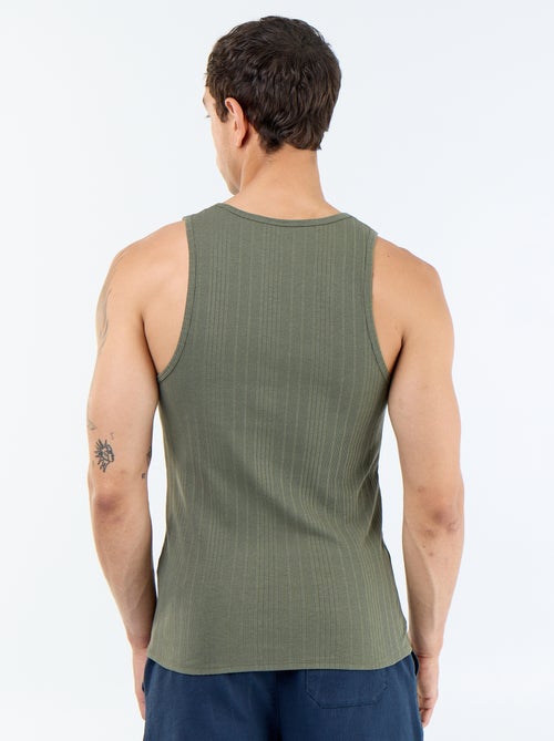 Camiseta de tirantes lisa y acanalada - Kiabi