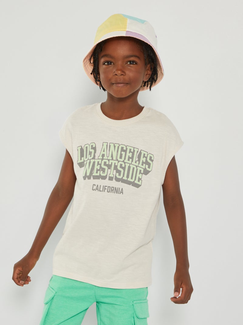 Camiseta de tirantes 'Los Angeles Westside California' BEIGE - Kiabi