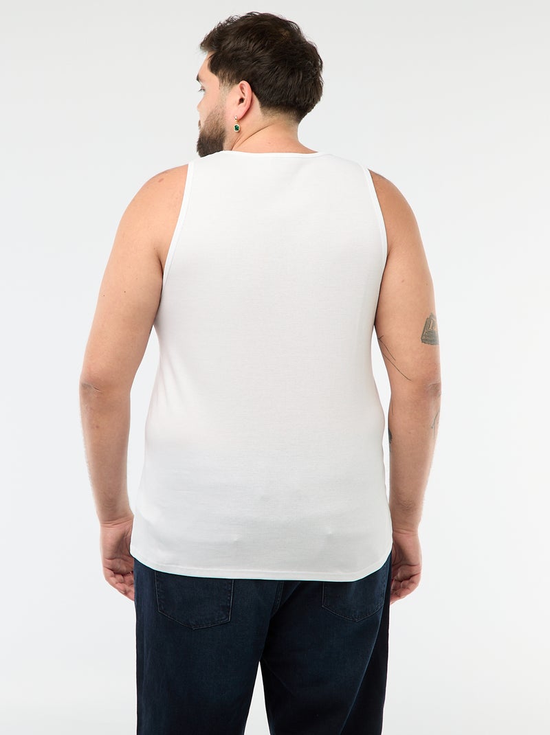 Camiseta de tirantes regular de punto canalé Blanco - Kiabi