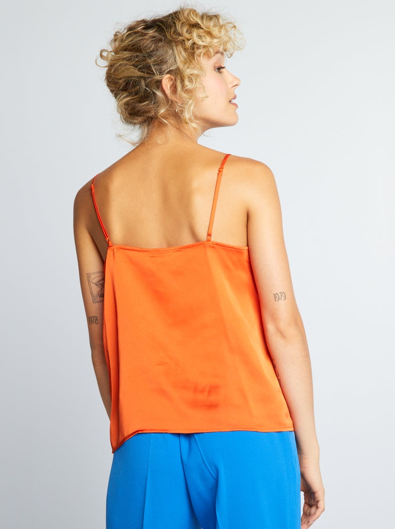 Camiseta de tirantes satinada NARANJA - Kiabi