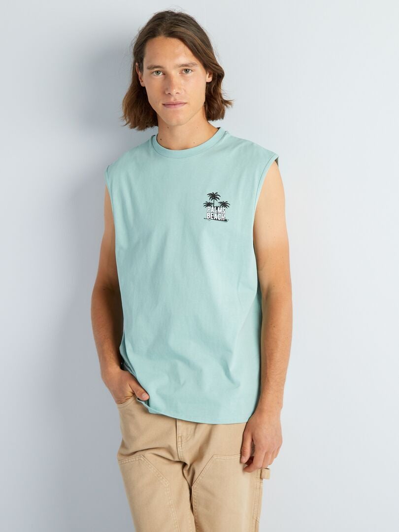 Camiseta de tirantes tie-dye de punto naranja albaricoque - Kiabi