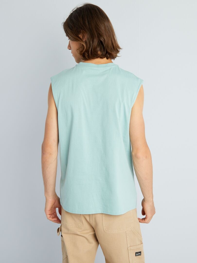 Camiseta de tirantes tie-dye de punto naranja albaricoque - Kiabi