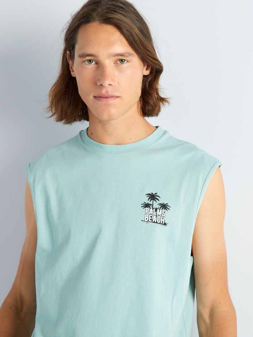Camiseta de tirantes tie-dye de punto naranja albaricoque - Kiabi