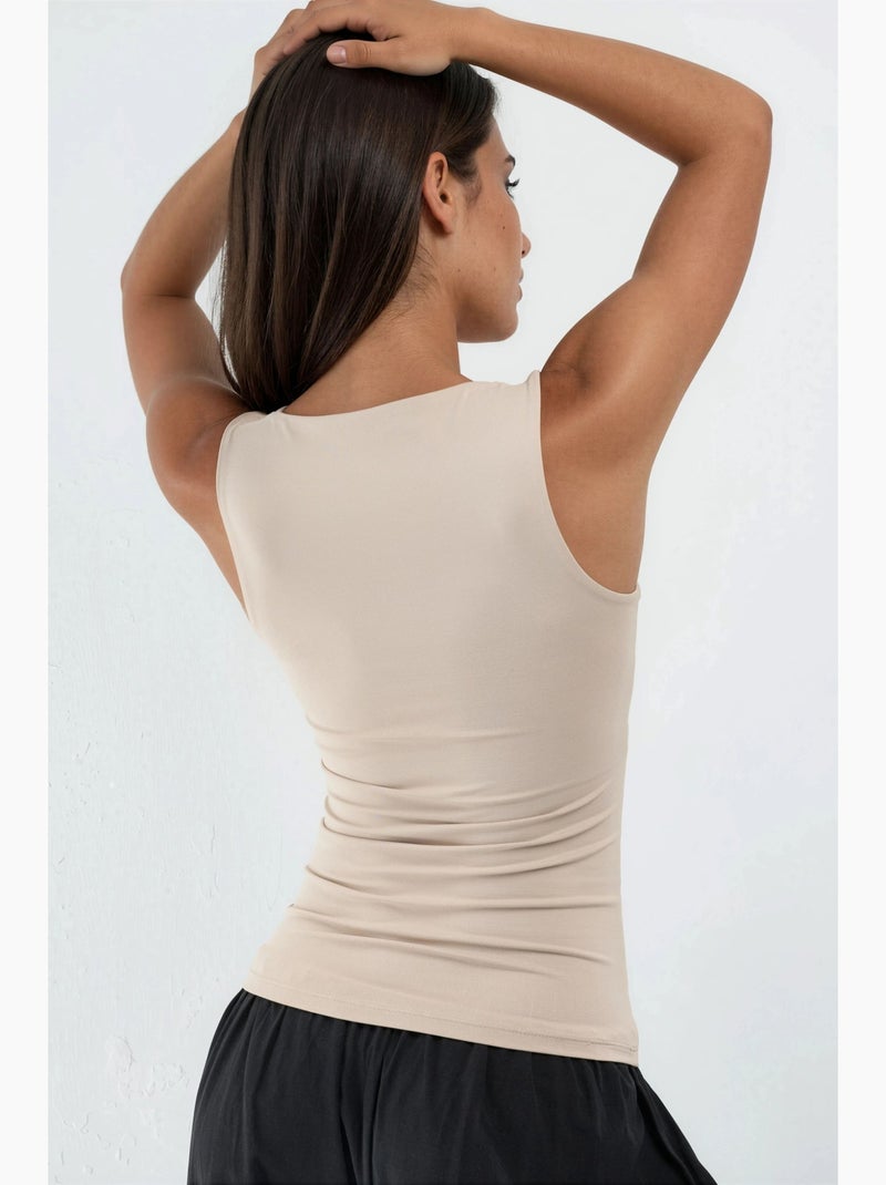 Camiseta de tirantes tipo cami acanalada y ajustada hiccup Beige arcilla - Kiabi