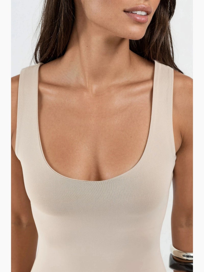 Camiseta de tirantes tipo cami acanalada y ajustada hiccup Beige arcilla - Kiabi