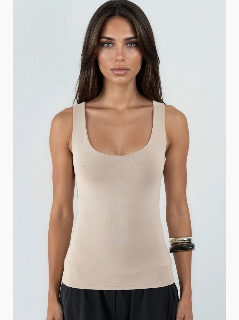 Camiseta de tirantes tipo cami acanalada y ajustada hiccup Beige arcilla - Kiabi