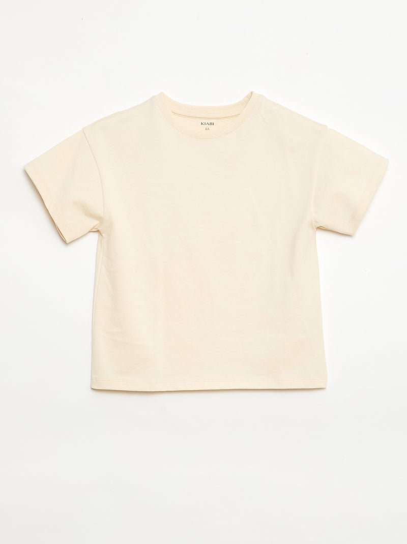 Camiseta de Tough Cotton de manga corta Beige - Kiabi