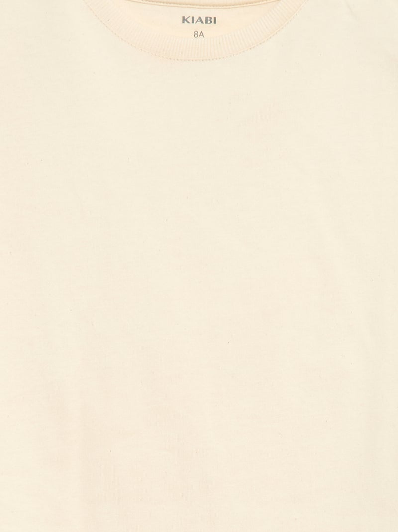 Camiseta de Tough Cotton de manga corta Beige - Kiabi