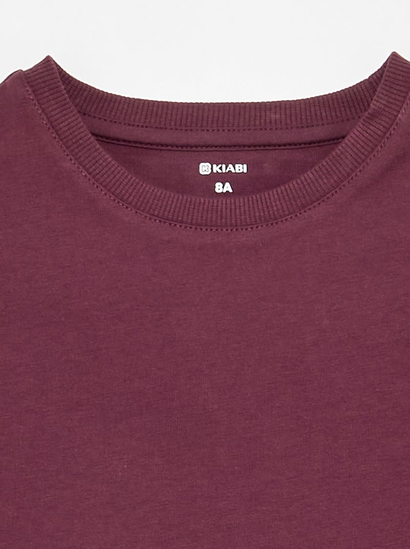 Camiseta de Tough Cotton de manga corta Purpura - Kiabi