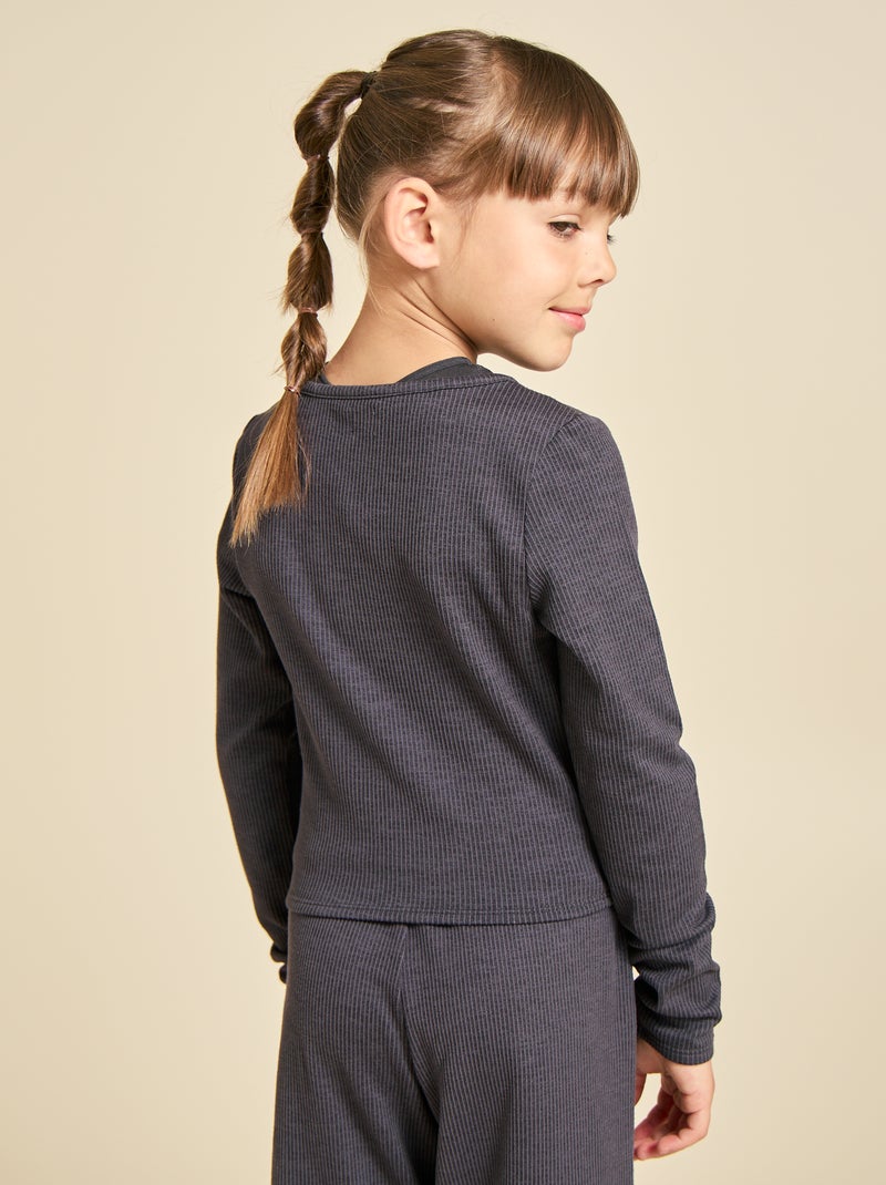 Camiseta de yoga cruzada de manga larga (ekstract) Negro - Kiabi