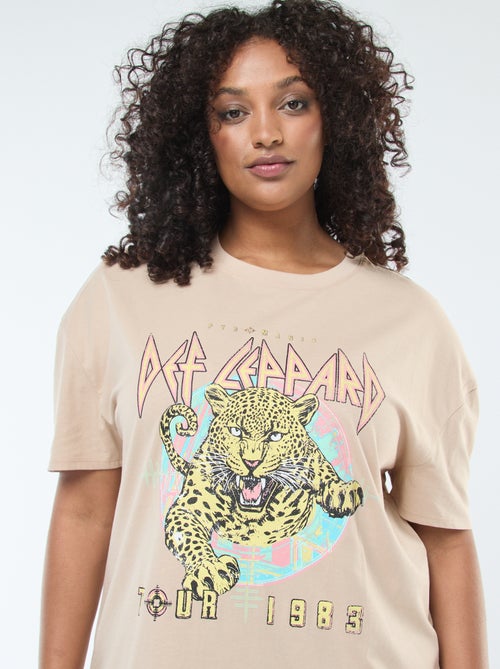 Camiseta 'Def Leppard' estampada a doble cara y manga corta - Kiabi