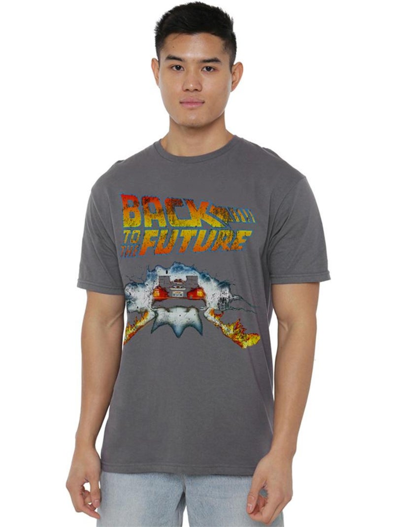 Camiseta delorean de algodón ringspun para adultos unisex - back to the future Gris gris antracita - Kiabi