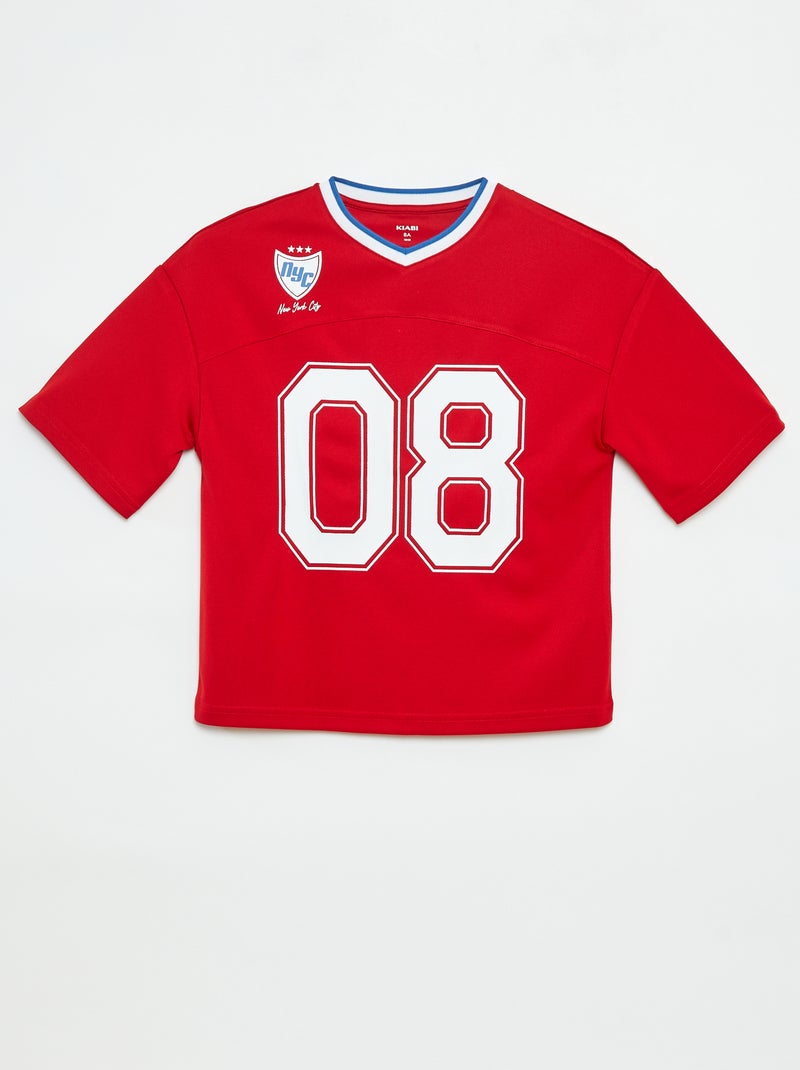 Camiseta deportiva americana Rojo - Kiabi