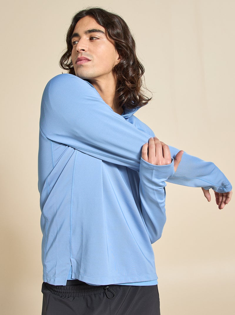 Camiseta deportiva con cuello de cremallera - (ekstract) Azul - Kiabi