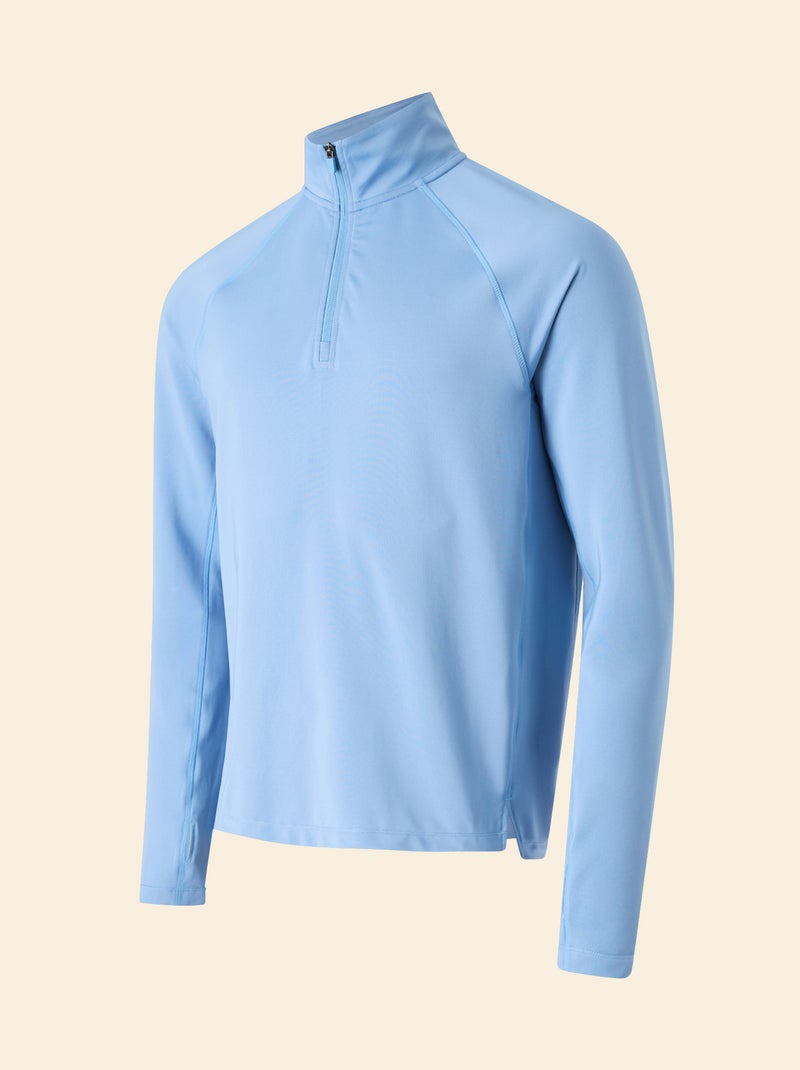 Camiseta deportiva con cuello de cremallera - (ekstract) Azul - Kiabi