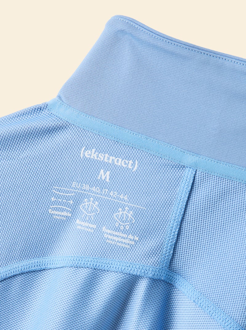 Camiseta deportiva con cuello de cremallera - (ekstract) Azul - Kiabi